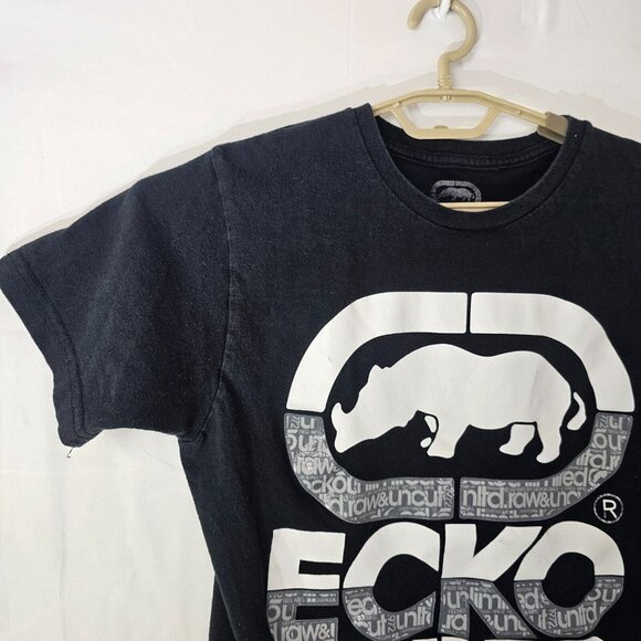 Ecko Unltd T Shirt Mens Medium Black Short Sleeve Graphic Logo Top Rhino - Picture 3 of 9